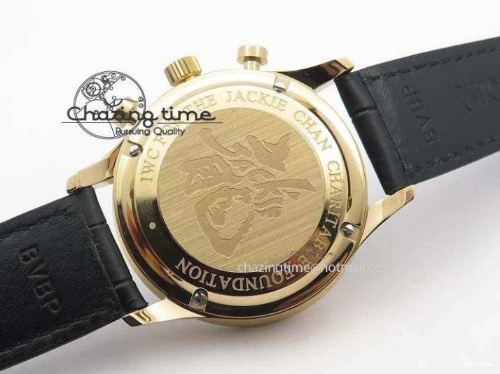 MIROTIME 0324 Portuguese Chrono RG IW371433 Jackie Chan ZF 1:1 Best Edition Gray Dial On Black Leather Strap A7750 V WrinkleFree 7273